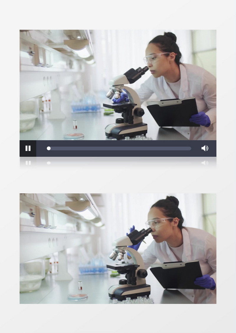 医生在显微镜下观察并记录标本数据实拍视频素材实拍视频素材