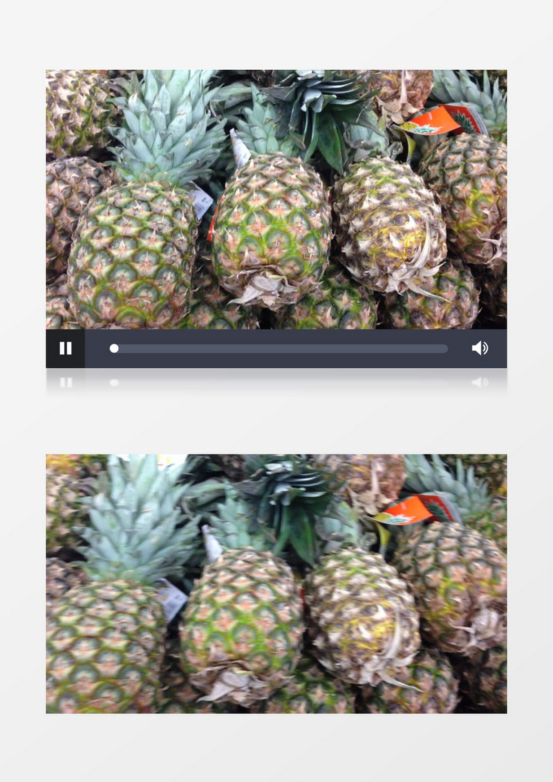 摊位上摆放整齐的菠萝实拍视频素材