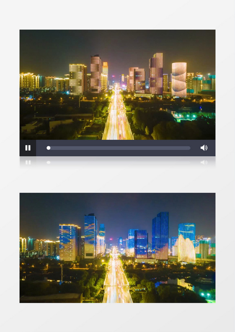 延时拍摄城市建筑的霓虹灯景观实拍视频素材