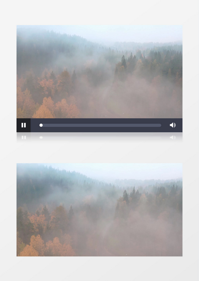航拍被雾气笼罩的丛林实拍视频素材