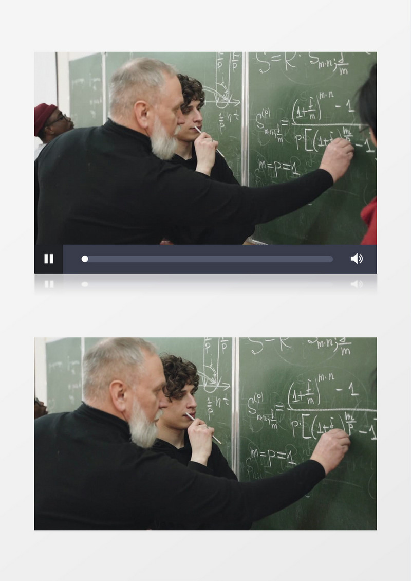 教授在给学生们讲数学题实拍视频素材
