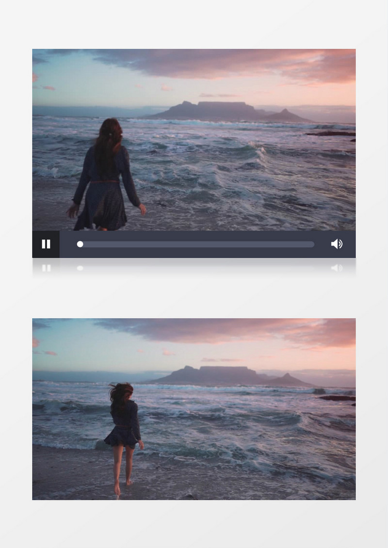 美女慢慢的跑进大海中实拍视频素材