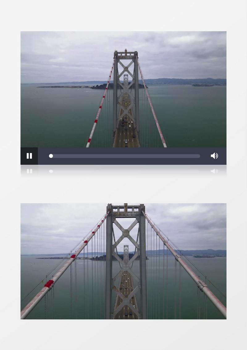 航拍跨海大桥景观实拍视频素材