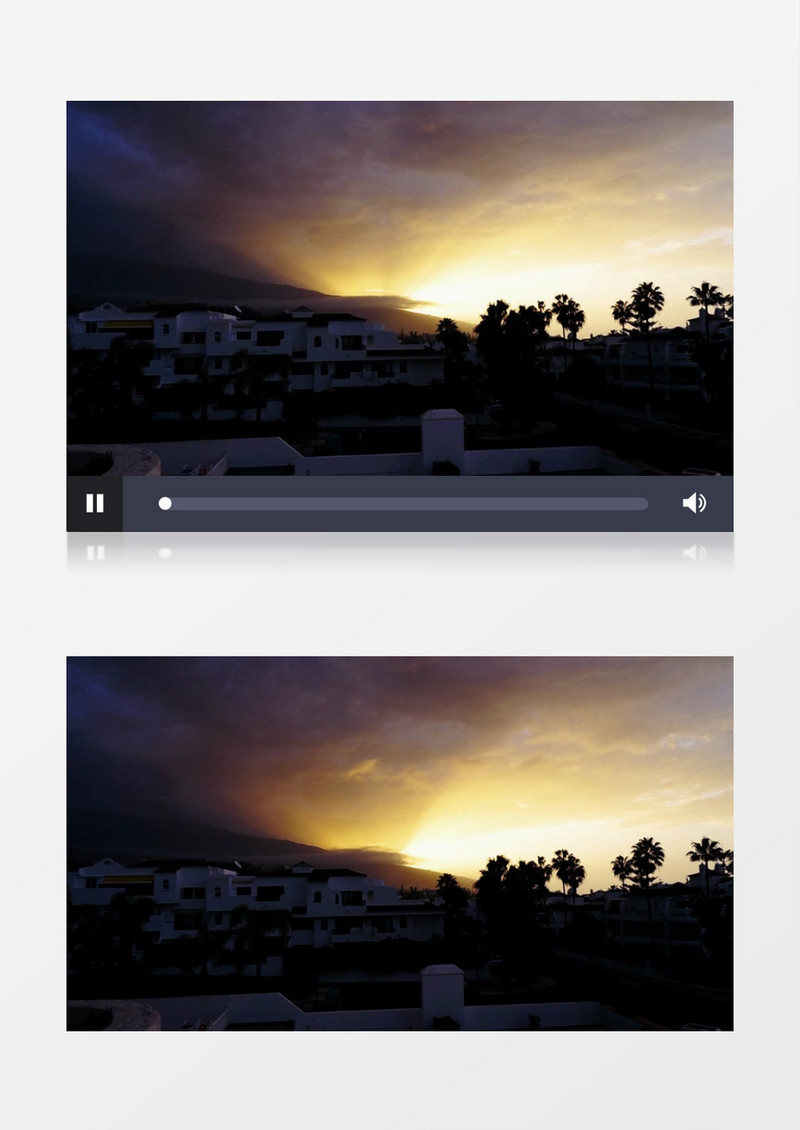 延时拍摄夕阳缓缓落下实拍视频素材