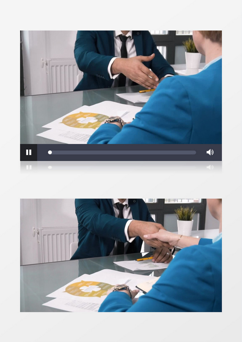 两个白领在握手实拍视频素材