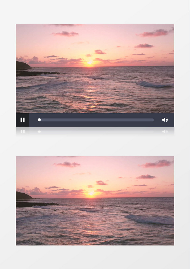 夕阳下海浪不停的翻滚实拍视频素材
