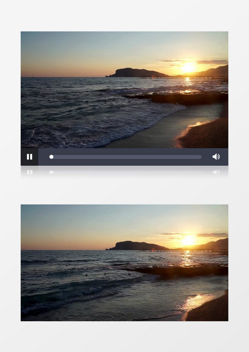 海浪翻滚着冲向海滩实拍视频素材