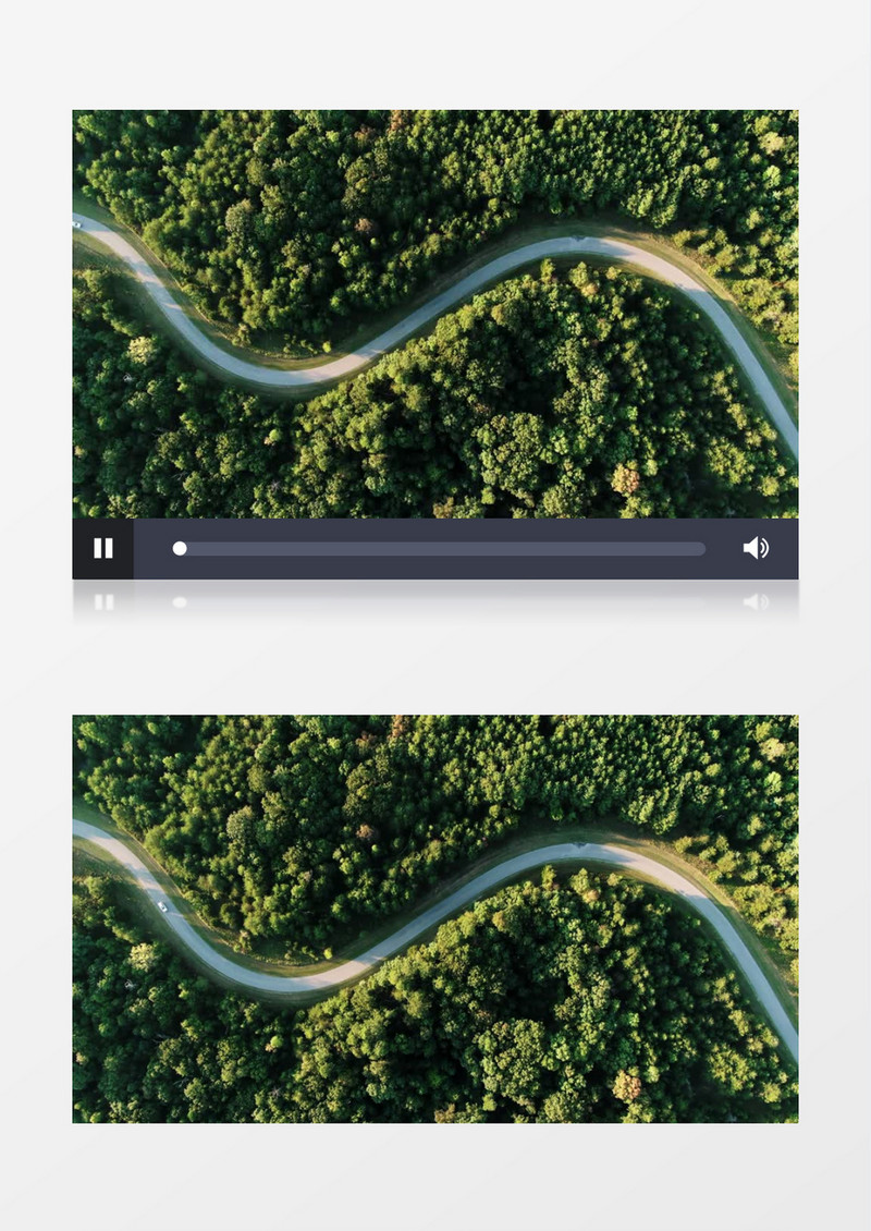 航拍森林及森林中蜿蜒的公路实拍视频素材