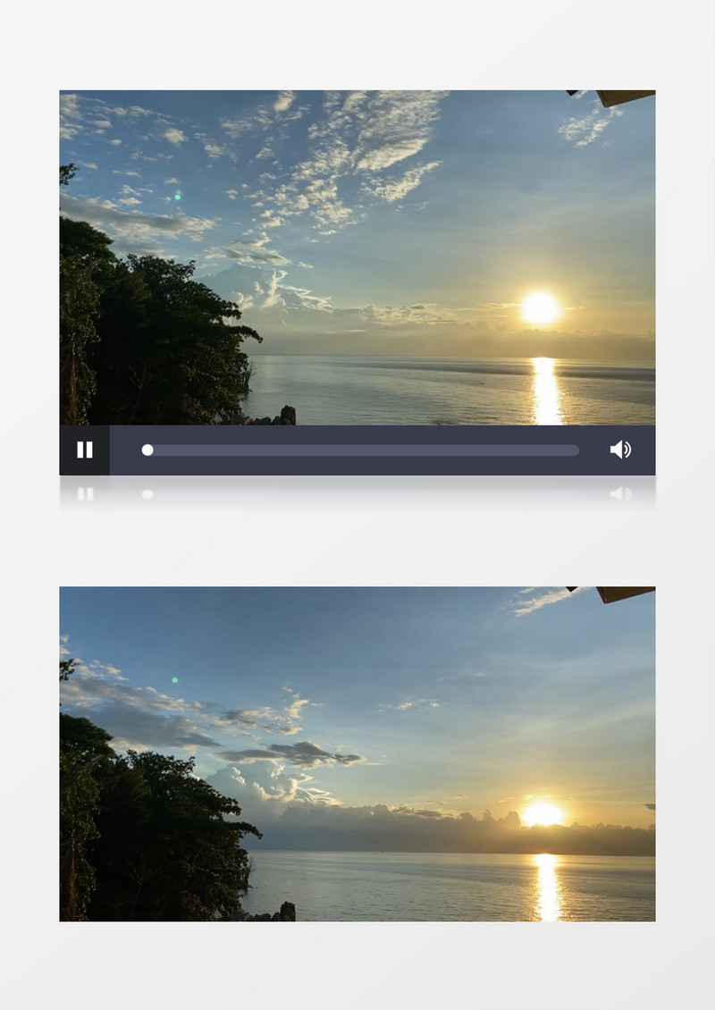 延时拍摄海面上夕阳西下实拍视频素材