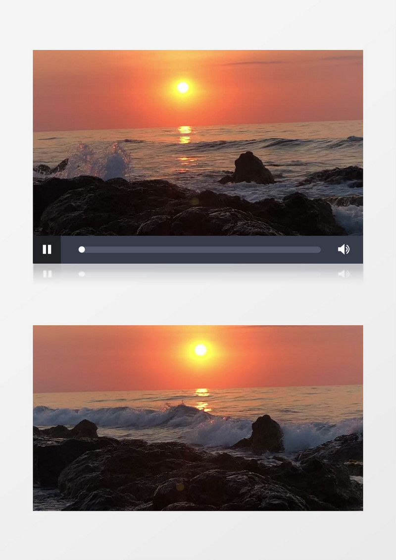 太阳下浪花拍打的海岸实拍视频素材