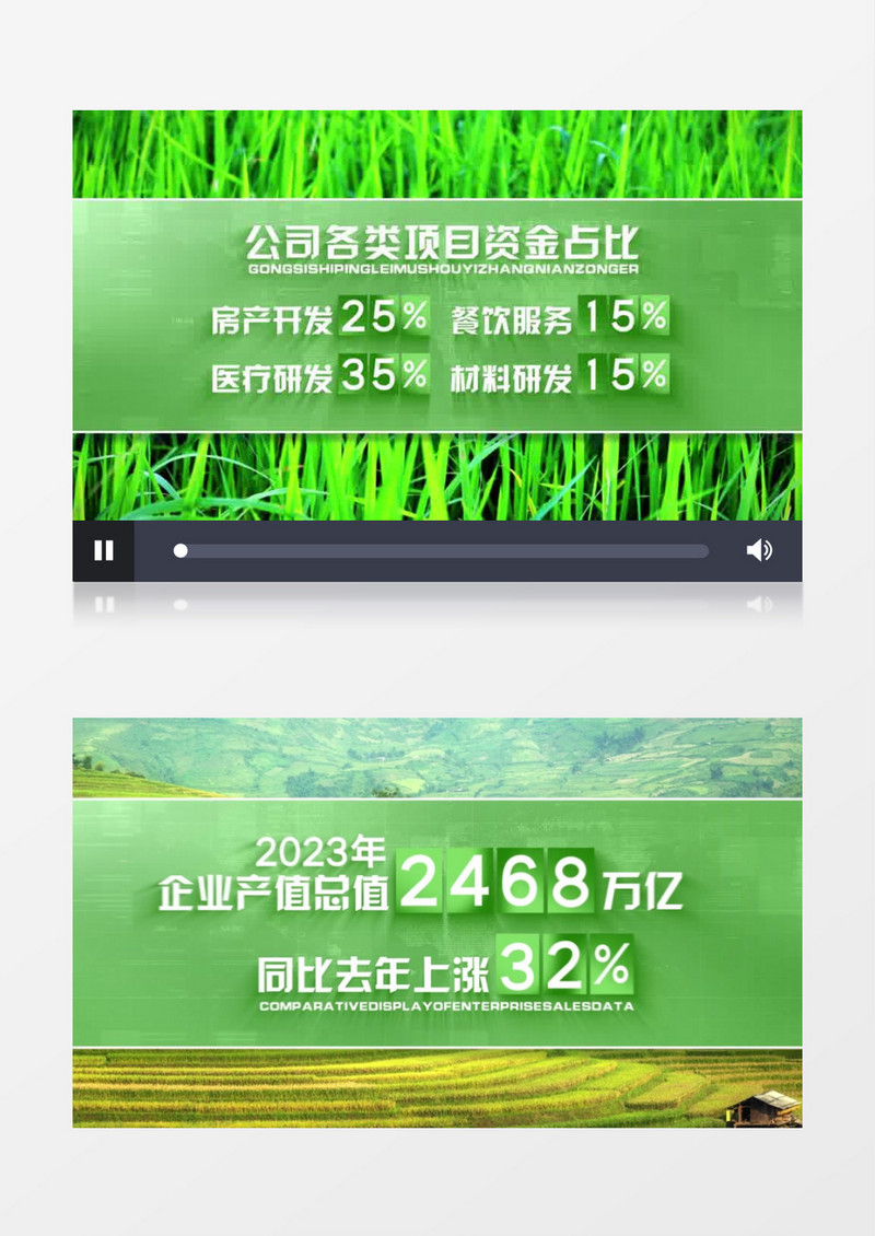 绿色数据科技农业数据分析展示汇报AE模板