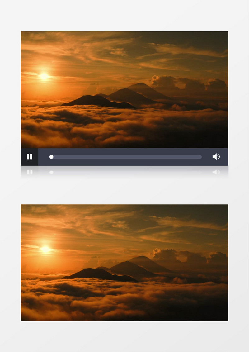 山顶之中的落日云层实拍视频