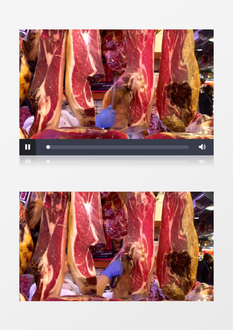  实拍卖肉人娴熟的刀工实拍视频素材