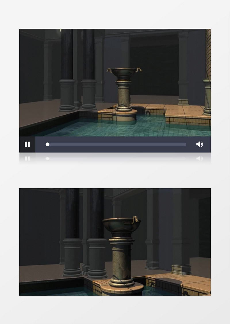 3D动画虚拟世界古董吸顶灯水疗中心视频素材