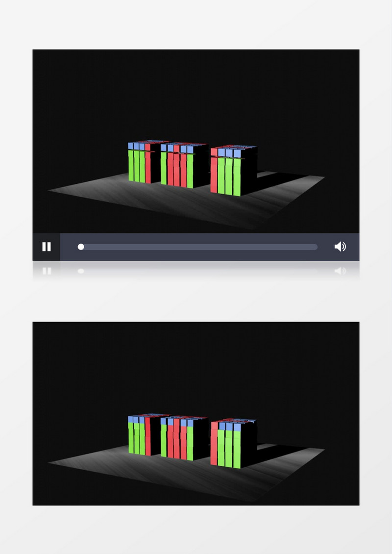 3D立方体重力下降坠毁广场视频素材