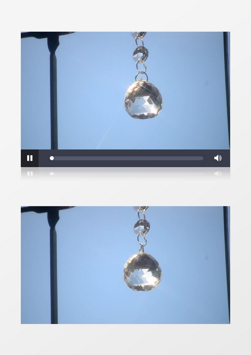 发光晶莹透彻水晶球反光效果实拍视频