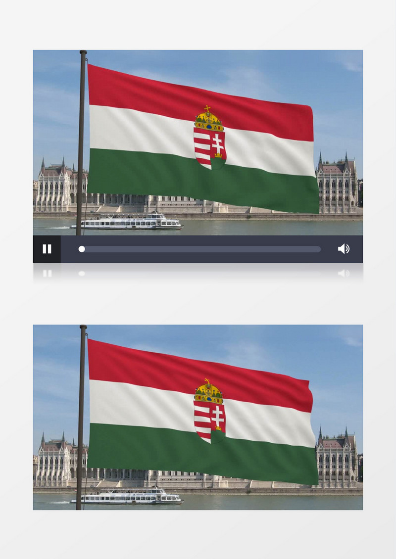匈牙利国旗随风飘动视频素材