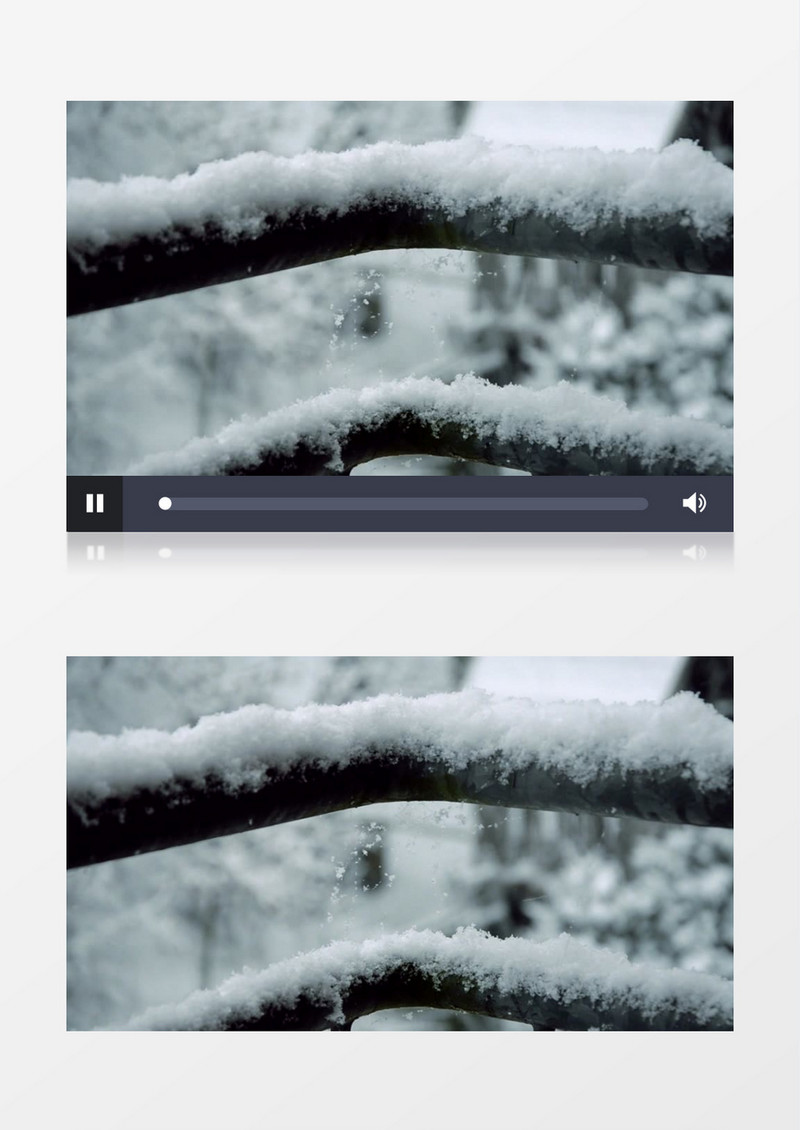 寒冷冬天下雪白雪皑皑某实拍视频素材