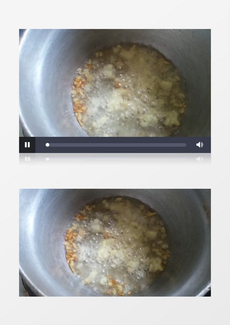 烹饪油炸油煎大蒜头实拍视频素材