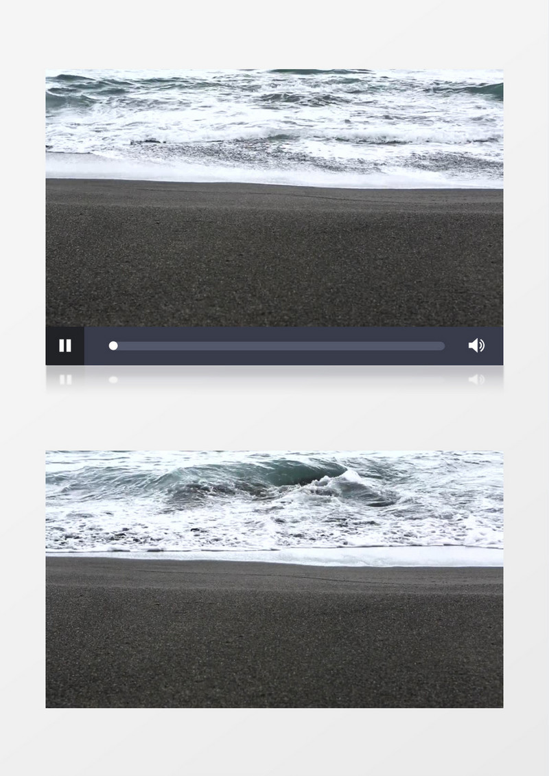 海岸海滩翻滚的浪花实拍视频素材