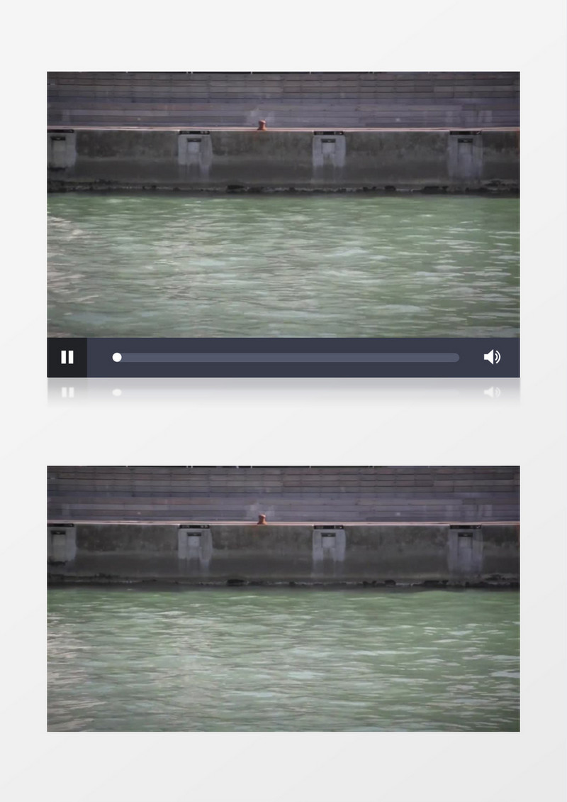 城市内湖边流淌的湖水视频素材