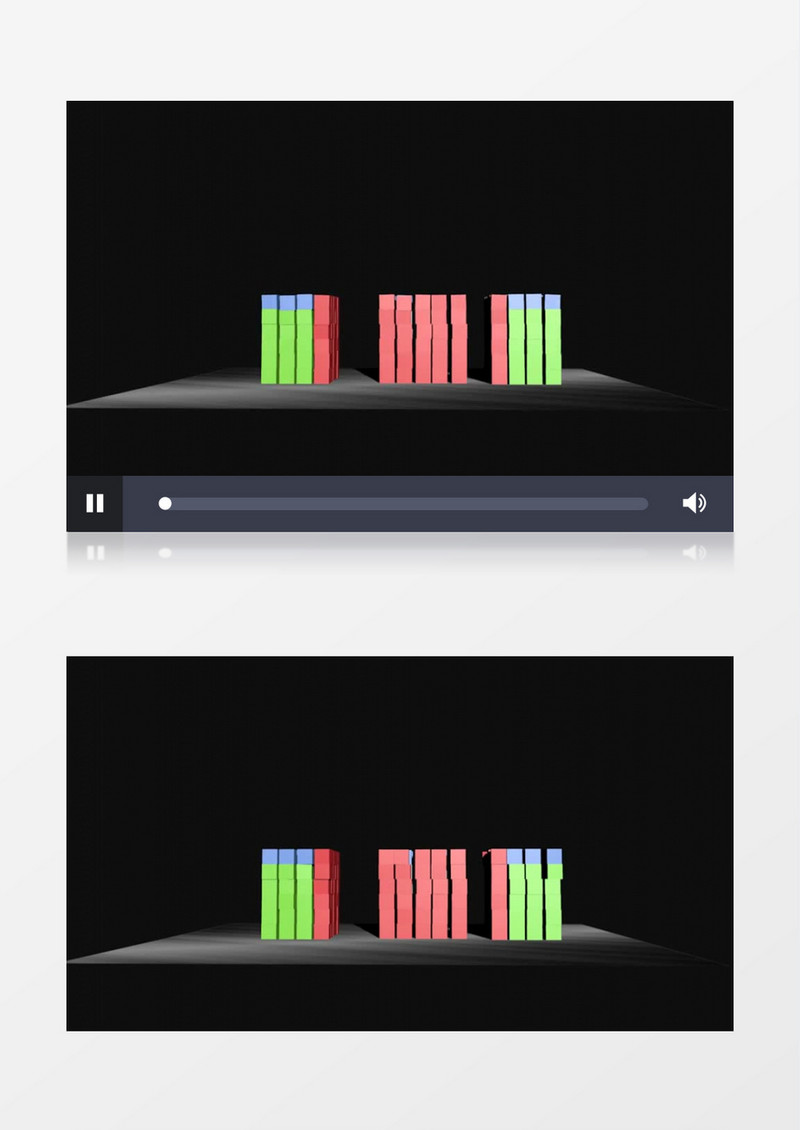 3D动画抽象模拟球砸落坠毁立方体视频素材