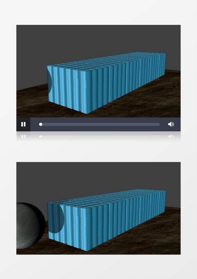 3D动画抽象模拟球体撞击长方体视频素材