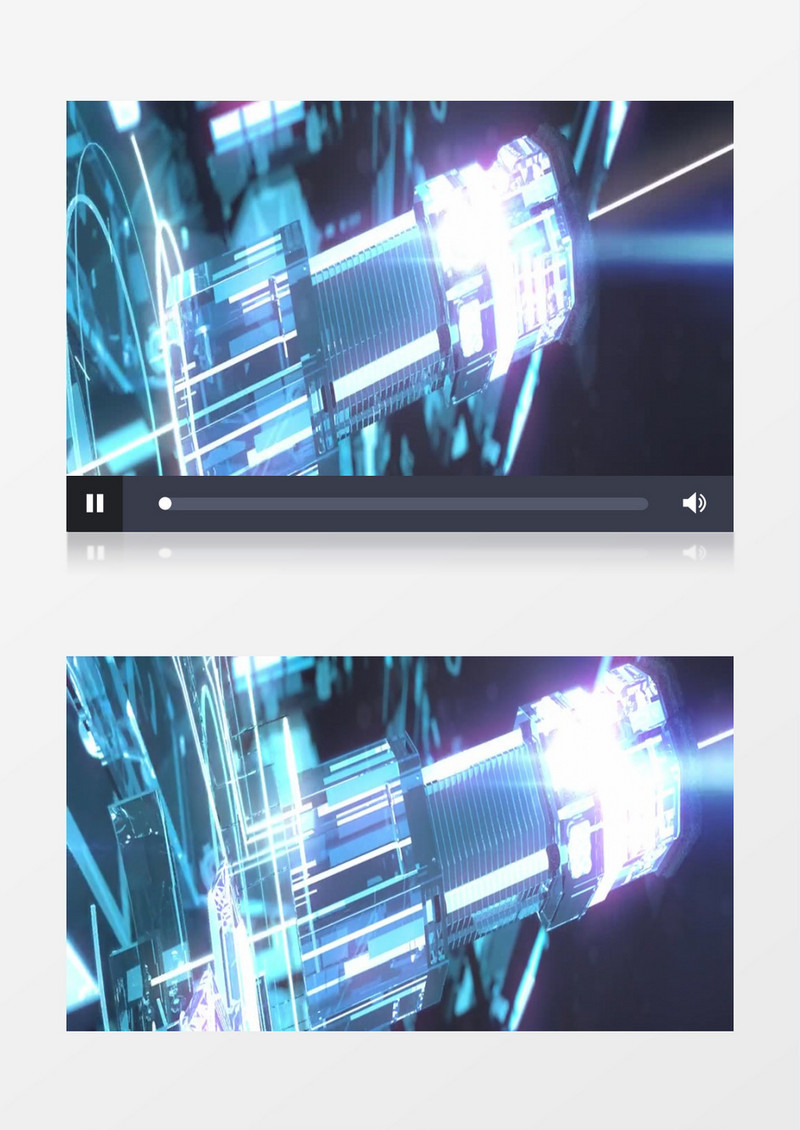 3D动画现代蓝色机械激光齿轮滚动视频素材