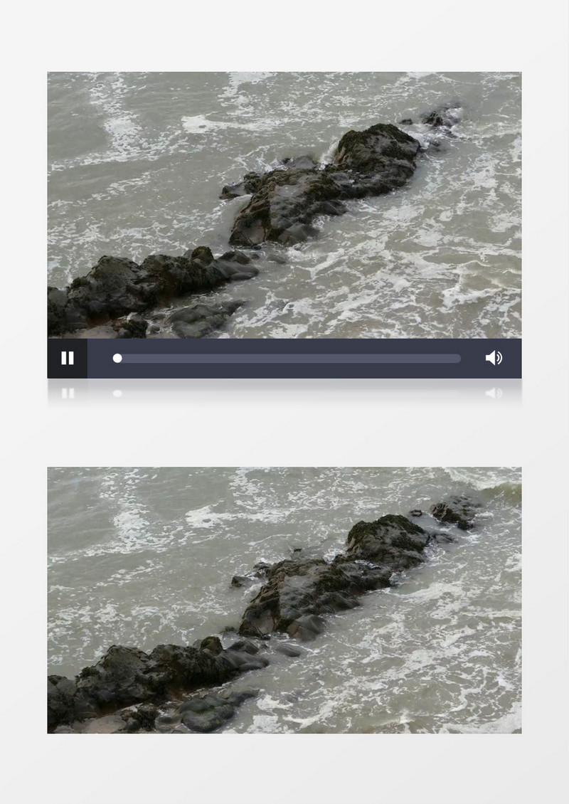 夏天天空下海边水流动实拍视频