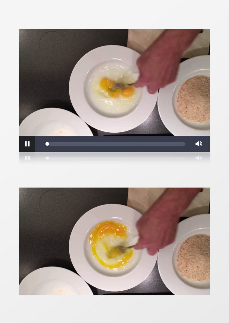 弗里施厨房里快速搅拌鸡蛋实拍视频