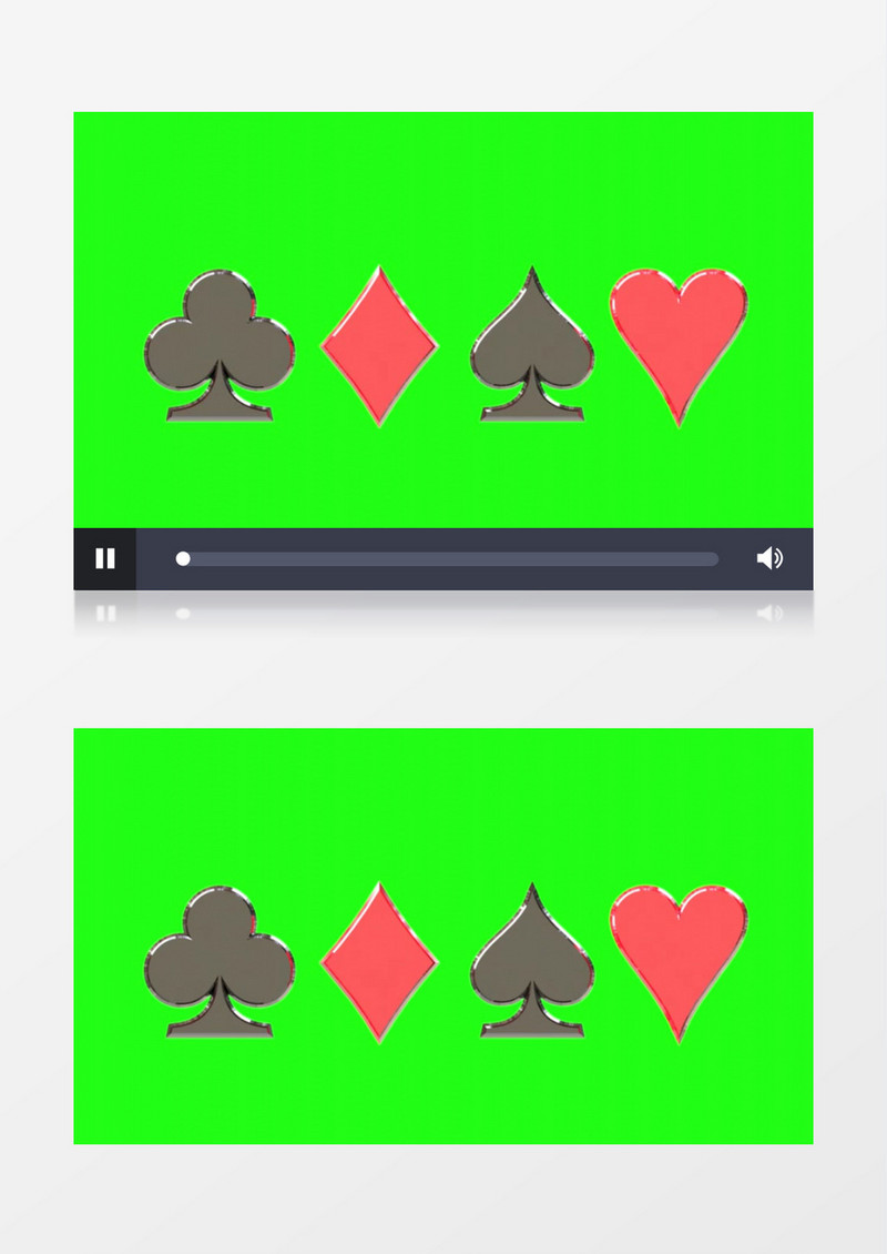 高清3D动画扑克牌符号视频素材