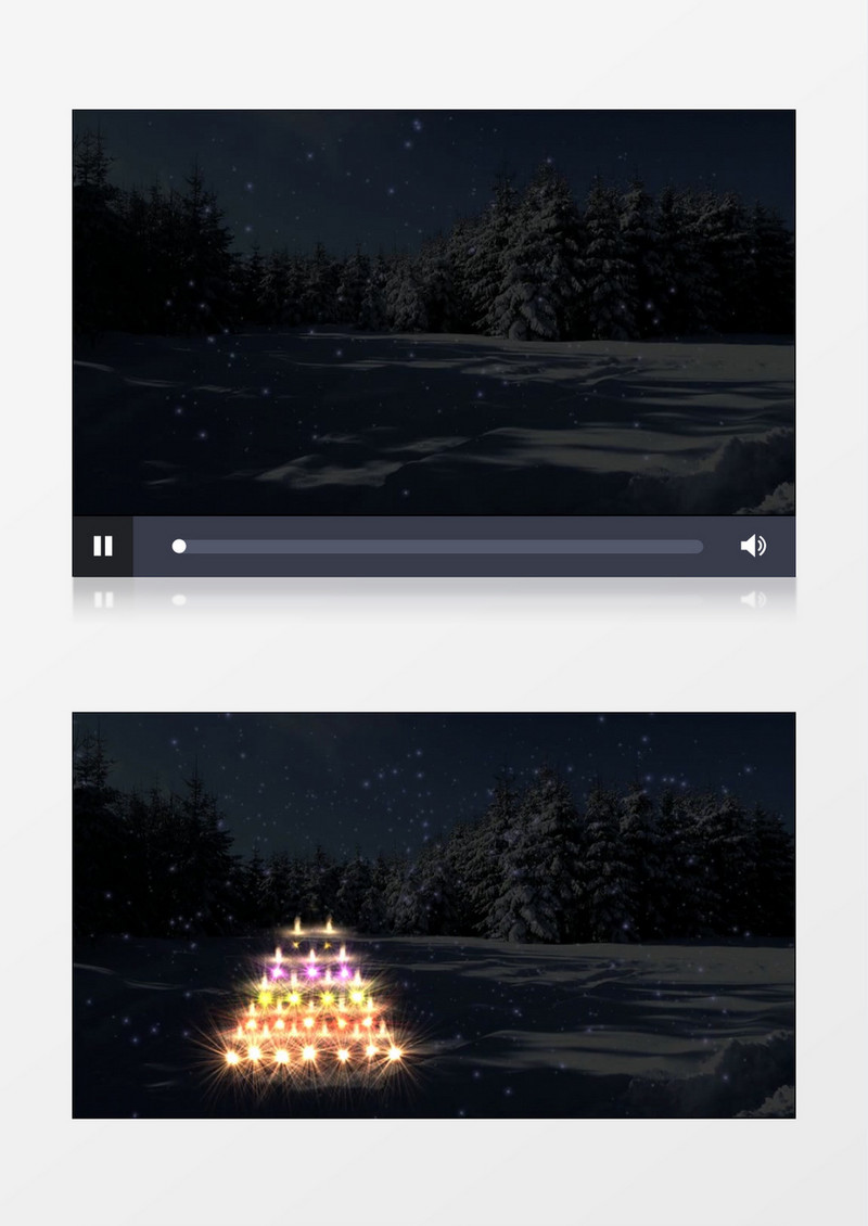 3D动画圣诞贺卡白雪皑皑视频素材