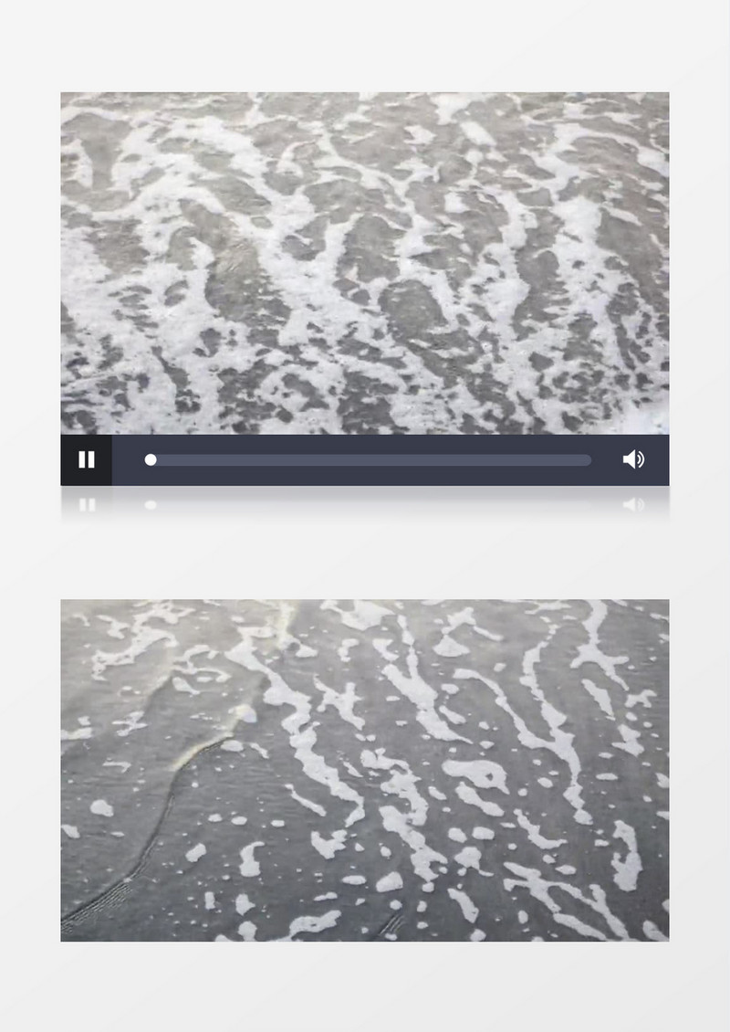 夏天海滩浪花泡沫实拍视频素材
