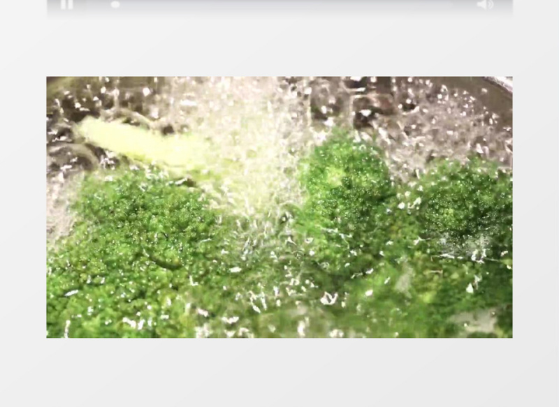 水煮西兰花近距离高清实拍视频素材