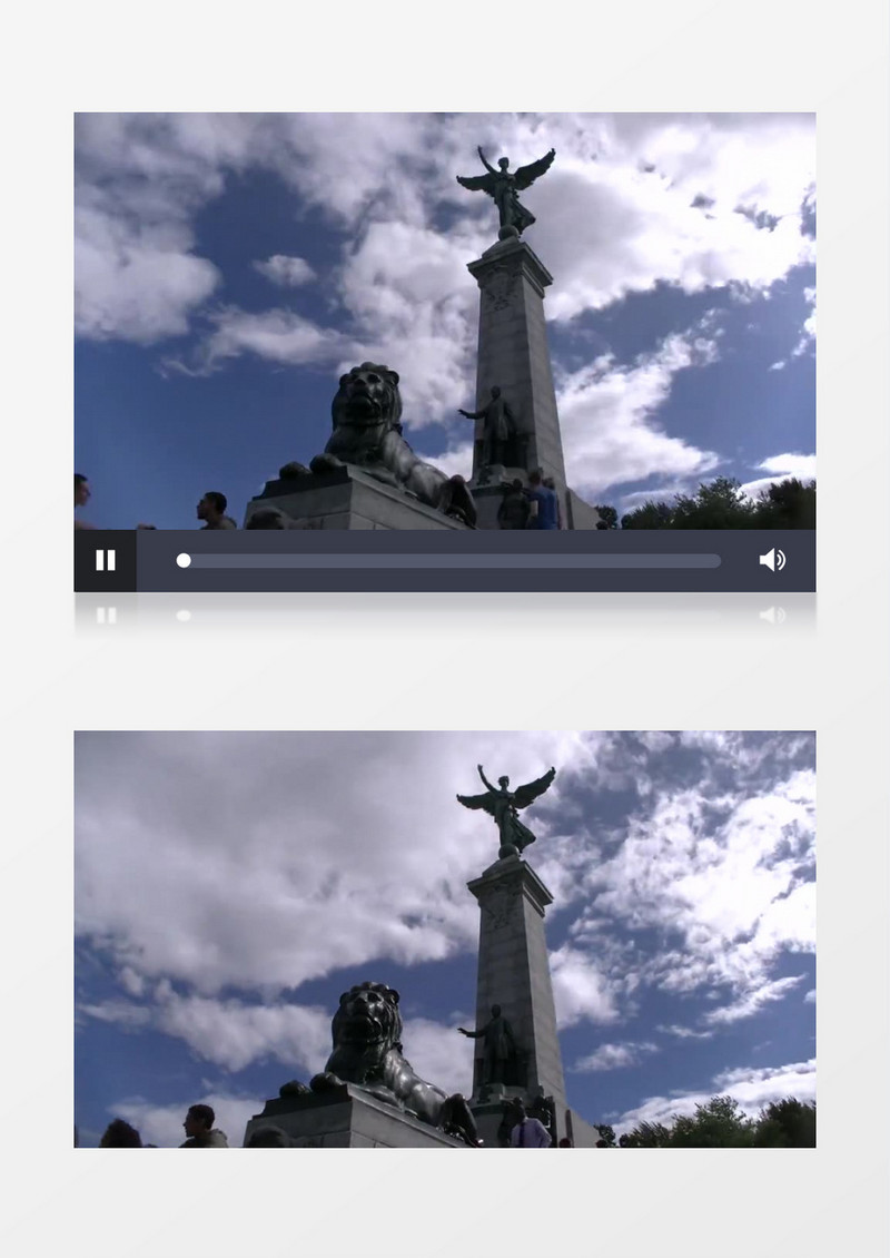 蒙特利尔雕像下时间流逝变化实拍视频素材 