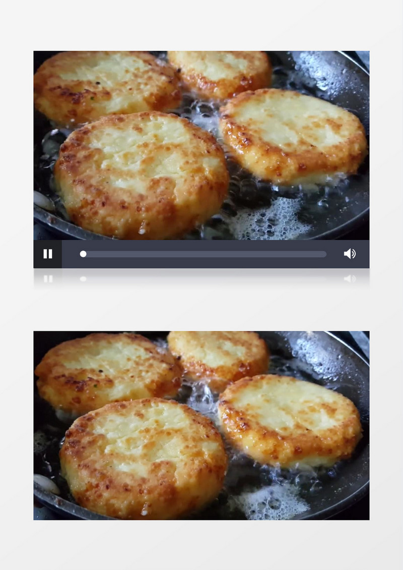 厨房平底锅煎饼特写视频素材