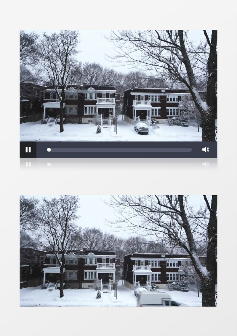 冬天被雪天覆盖的小区实拍视频素材