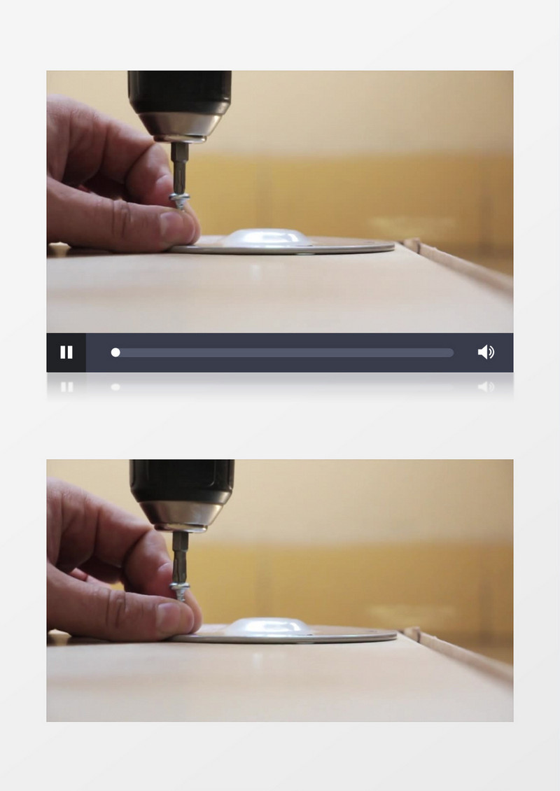 木匠工人手电转攻螺纹实拍视频素材