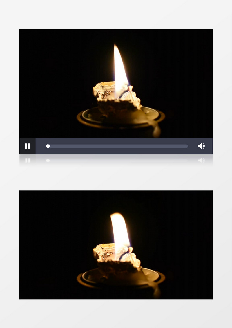 黑暗中黄色的蜡烛火焰摇晃实拍视频