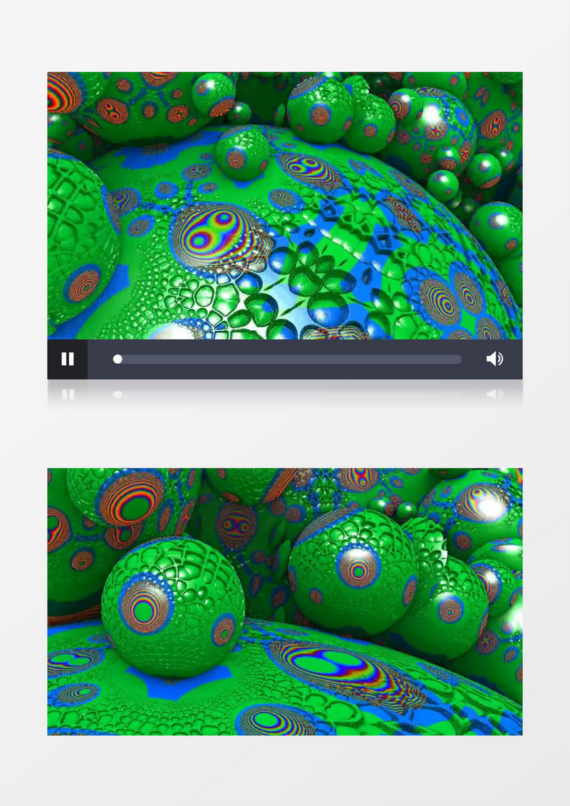 3D动态图色彩缤纷的绿色球滚动视频素材