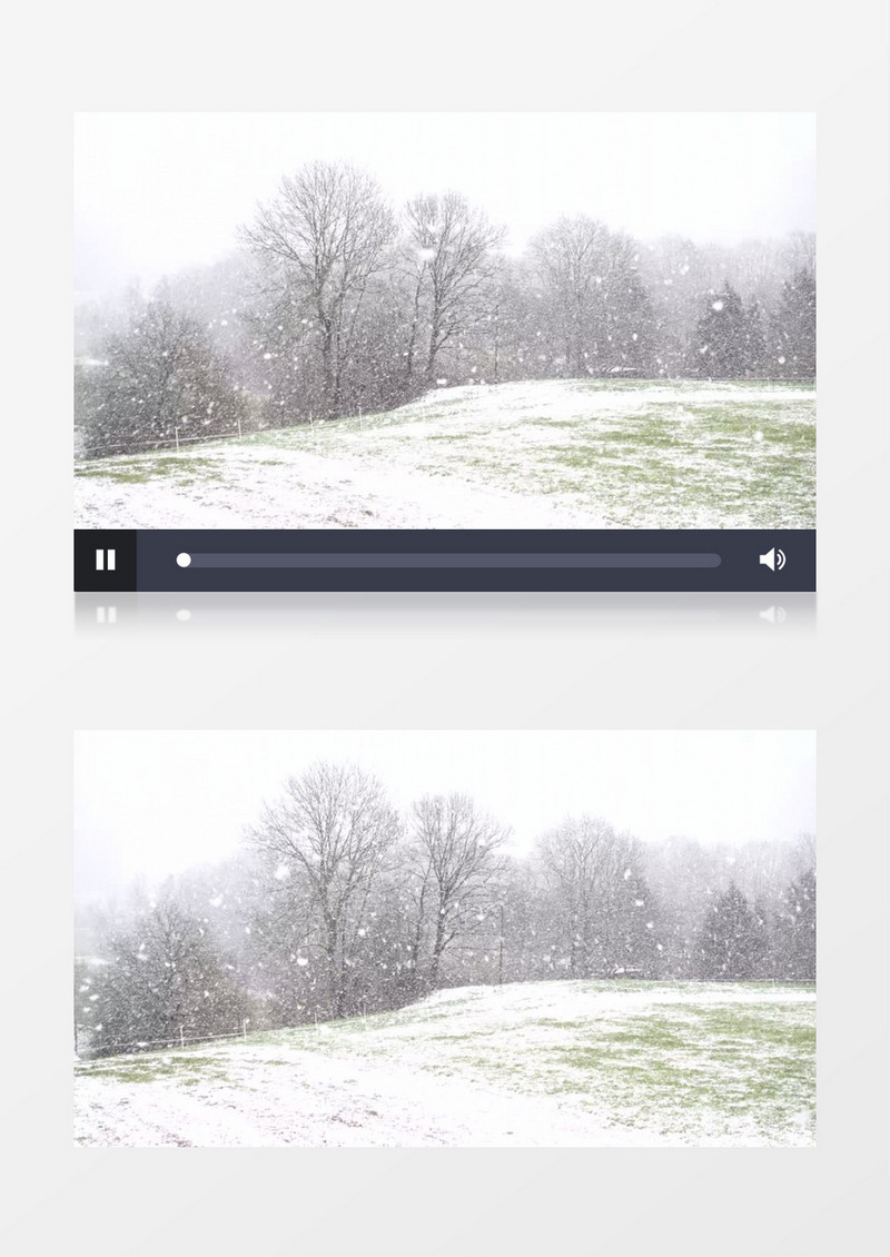 高清实拍山上漫天的大雪以及银装素裹的大地树木实拍视频素材