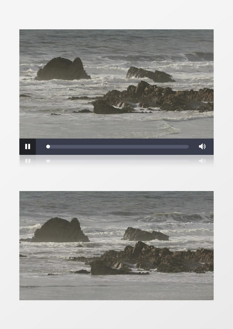 实拍海水不断拍打礁石激起朵朵浪花实拍视频素材