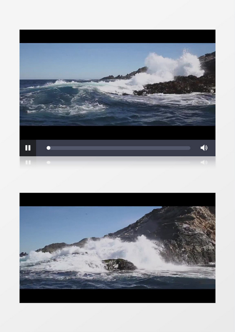 高清实拍海边的惊涛骇浪及一群可爱的水生动物实拍视频素材