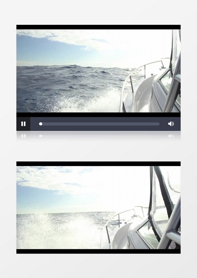 侧拍轮船在海面航行多根鱼竿钓鱼实拍视频素材