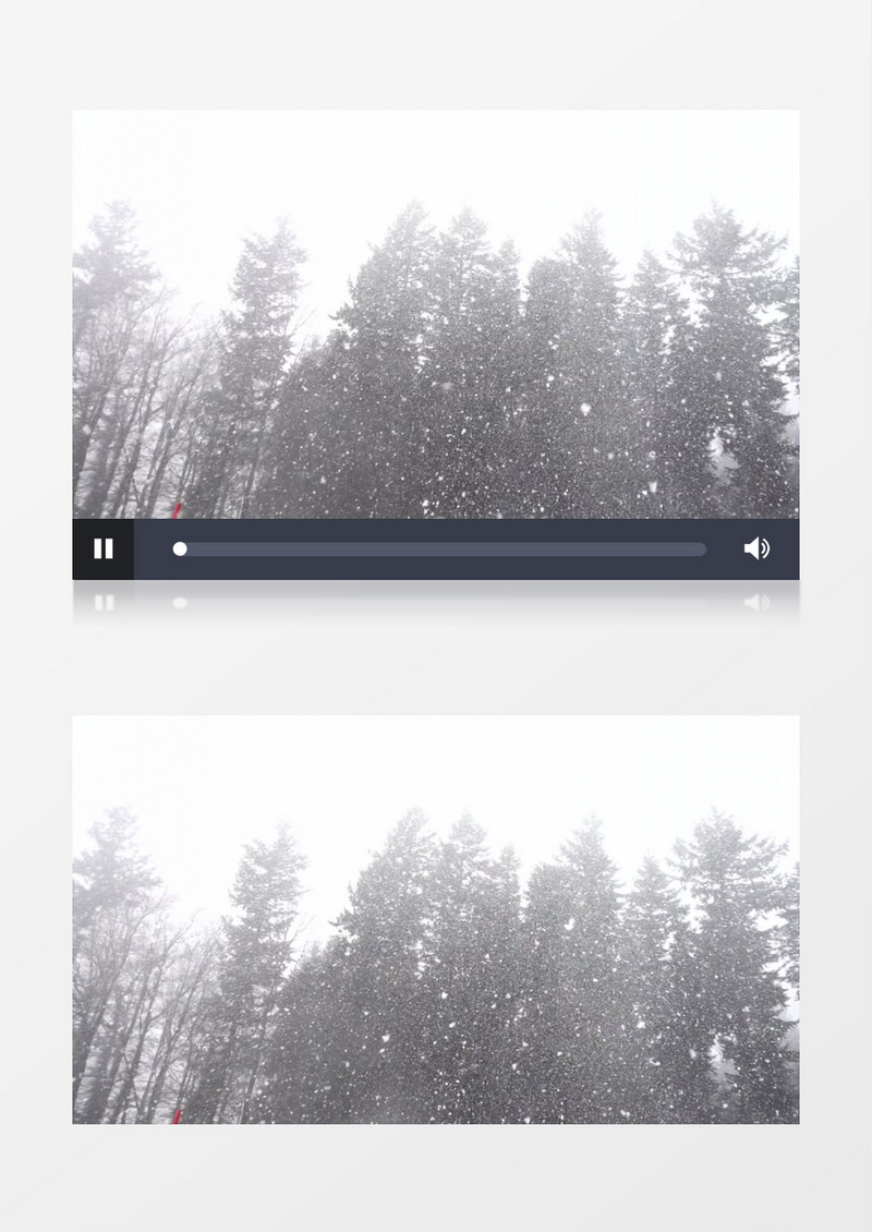 高清实拍树林中缓缓飘落的雪花美丽的雪景实拍视频素材