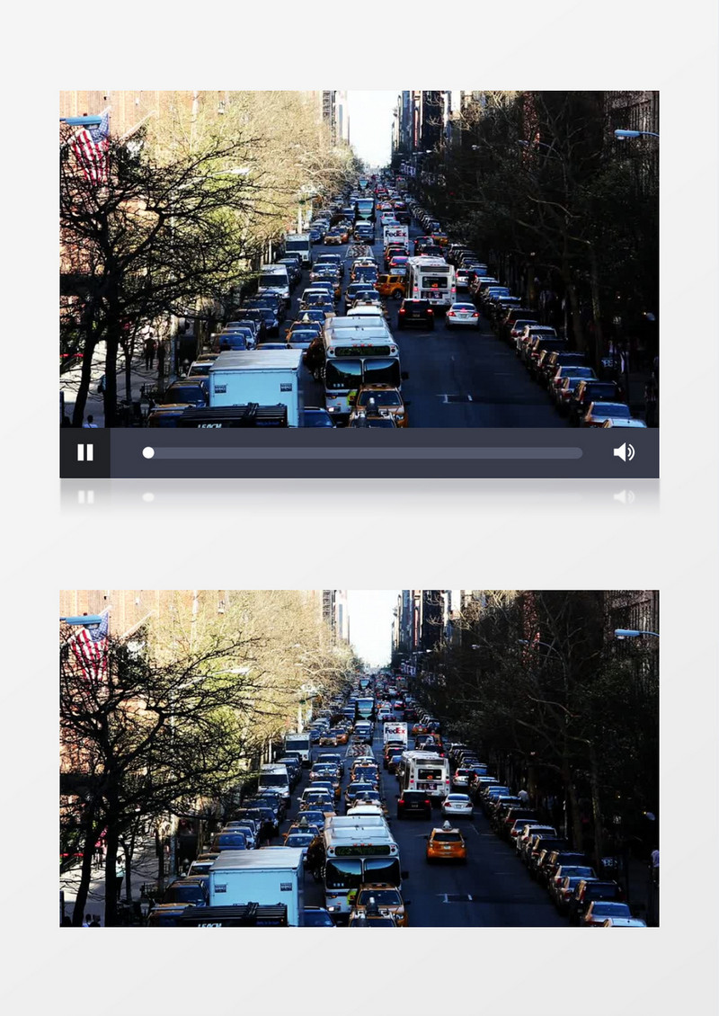 道路上长长的车队排队等待通行交通拥堵实拍视频素材