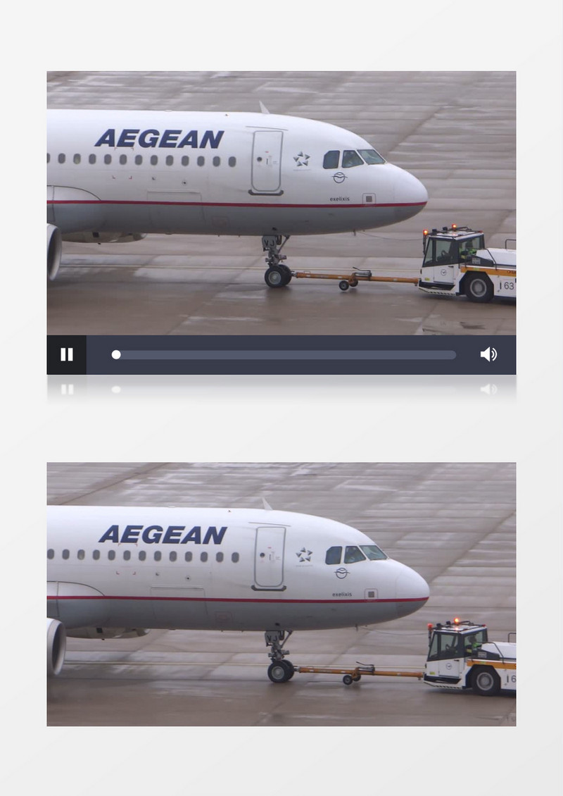 高清实拍在飞机场汽车拖飞机实拍视频素材