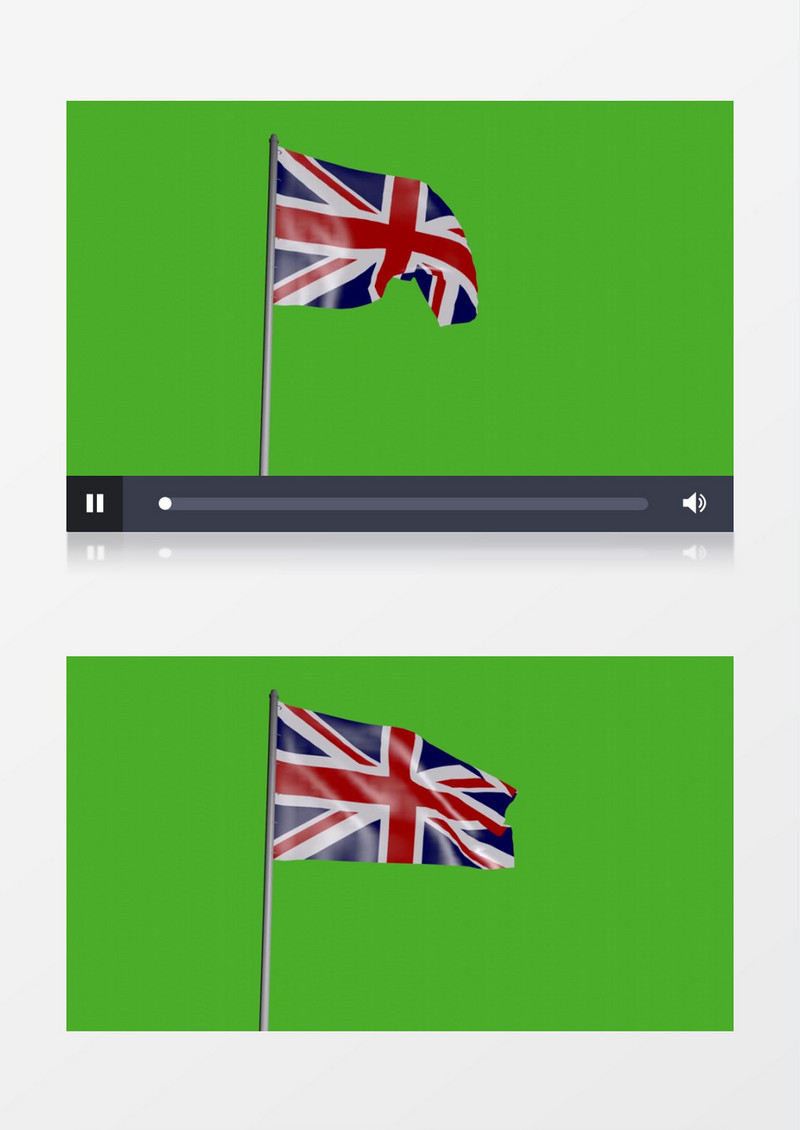 高清特效制作英国国旗随风飘扬视频素材