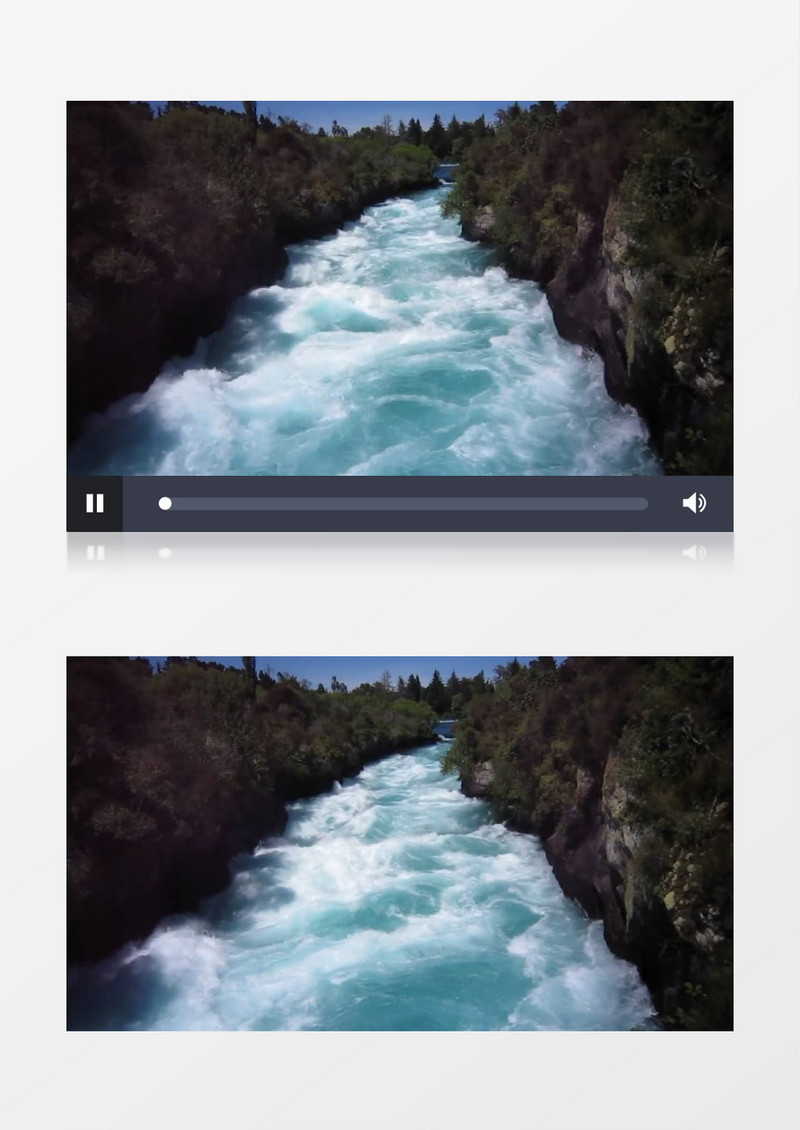 近距离拍摄山涧清澈流水汹涌澎湃激流实拍视频素材