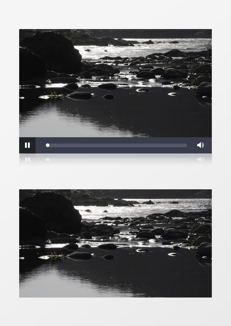 夕阳西下闪闪发光的河流实拍视频素材